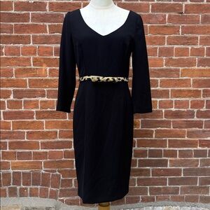 Moschino Cheap & Chic Black Dress With Leopard Print Belt